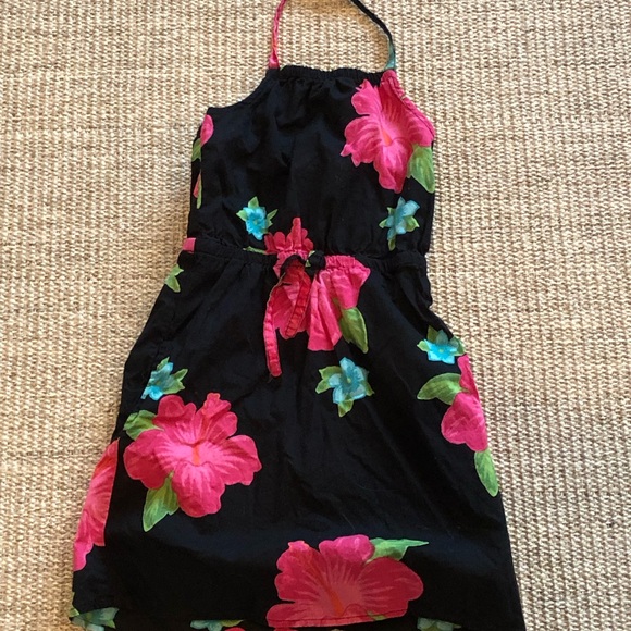 Old Navy Other - Old Navy Black Floral Halter Dress EUC- XS (3-4) Old Navy Other - Old Navy Black Floral Halter Dress EUC- XS (3-4)